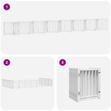 Dog Gate with Door Foldable 15 Panels White 750 cm Poplar Wood 3155705
