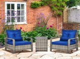 3 Pieces Rattan Bistro Set, Wicker Garden Furniture Set with Storage Coffee Table and Chairs, T3398P320075