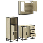 ZNTS 3 Piece Bathroom Furniture Set Sonoma Oak Engineered Wood 3300986