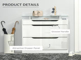 Shoe Storage Cabinet, Shoe Cupboard with Slide Out Drawer, 2 Flip Doors, Tempered Glass Top and T3398P343313