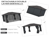 3 x 3.6m Hardtop Canopy with Polycarbonate Roof, Aluminium Frame, Permanent Pavilion Garden T3398P318776