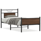 Bed Frame without Mattress Brown Oak 90x200 cm Engineered Wood 4107027