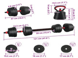 4-in-1 Dumbbell Set Black and Red 121 x 19.5 x 19.5 cm 42023467