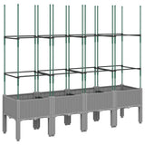 Garden Planter with Trellis Light Grey 160x40x142.5 cm PP 367962