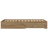 Bed Frame with Storage Artisian Oak 80 x 200 cm Engineered Wood 3429532