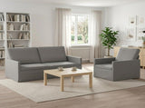 Sofa Set 2 pcs Light Grey Velvet 3433203