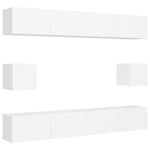 ZNTS 6 Piece TV Cabinet Set White Engineered Wood 3078684