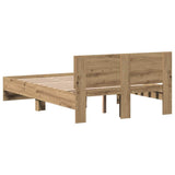 Bed Frame Artisan Oak 193 x 125 x 70 cm Engineered Wood 3376061