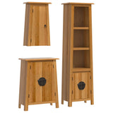 3 Piece Bathroom Furniture Set Solid Wood Pine 3223455