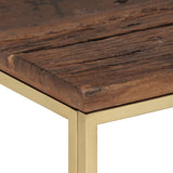 Coffee Table Gold Stainless Steel and Solid Wood Sleeper 350022