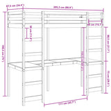 Loft Bed Frame without Mattress Wax Brown 80x200 cm Solid Wood Pine 3308570