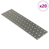 Perforated Plates 20 pcs 2 mm 300x80 mm Galvanised Steel 155542