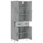 Highboard Concrete Grey 69.5x34x180 cm Engineered Wood 3198181