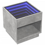 ZNTS Coffee Table with Infinity LED Concrete Grey 50x50x50 cm 847654