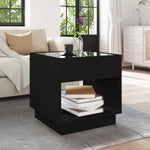 ZNTS Coffee Table with Infinity LED Black 50x50x50 cm 847652