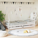 Kids Bed Frame with Drawers White 80x200 cm Solid Wood Pine 834466