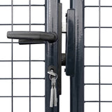 Mesh Garden Gate Galvanised Steel 400x175 cm Grey 143378
