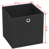 ZNTS Storage Boxes 10 pcs Non-woven Fabric 32x32x32 cm Black 245746