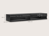 Floating TV Unit, Wall Mounted TV Cabinet for TVs up to 65", High Gloss Media Wall Unit with LED T3398P328293