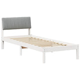 Bed frame White and light grey 80 x 200 cm Solid pine wood 878713