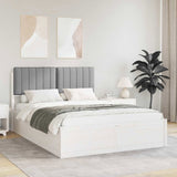 Bed Frame with Upholstered Headboard Light Grey 140 x 190 cm 3398238