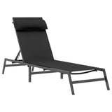 Sunlounger 1-person Black and Anthracite 197 x 54 x 86 cm Steel 42010348