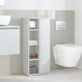 Bathroom Cabinet with Roll Holder White 39x22x90 cm 858524