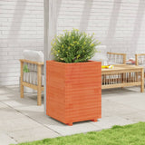 Garden Planter Wax Brown 50x50x72.5 cm Solid Wood Pine 3282576