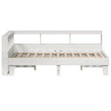 Bookcase Bed without Mattress White 140x190cm Solid Wood Pine 3324551