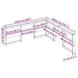 Bookcase Headboard L-Shaped White 180 cm Solid Wood Pine 859257