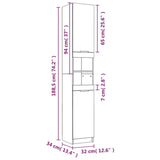 ZNTS 5 Piece Bathroom Cabinet Set Smoked Oak Engineered Wood 3115857