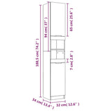 5 Piece Bathroom Cabinet Set White Engineered Wood 3115852