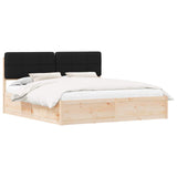 Bed Frame with Upholstered Headboard Black 180 x 200 cm 3398181