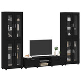 TV Cabinet Set with Drawer FLORIN 3 pcs Black Engineered Wood 3397985