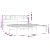 Metal Bed Frame without Mattress with Headboard Black 180x200cm 372183