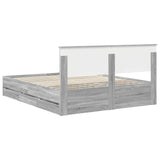 Bed Frame with Drawer Grey Sonoma 160 x 200 cm Engineer Wood 3410691