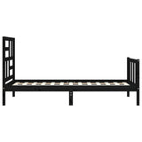 Bed Frame without Mattress Black Small Single Solid Wood Pine 3193040
