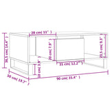 Coffee Table Black 90x50x36.5 cm Engineered Wood 830597