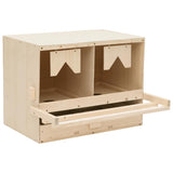 Chicken Laying Nest 2 Compartments 63x40x45 cm Solid Pine Wood 170652