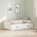 Bed Frame with Drawer White 100 x 200 cm Engineered Wood 3335181