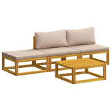Sofa Set 4 pcs Natural Solid Acacia Wood 3417241