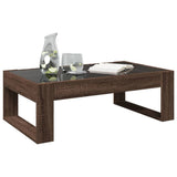 Coffee Table with Infinity LED Brown Oak 90x53x30 cm 847643