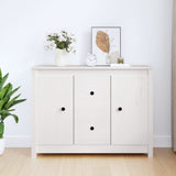 ZNTS Sideboard White 100x35x74 cm Solid Wood Pine 814565