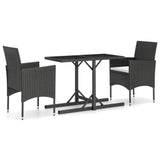 Garden Dining Set Black, cream white cushion 3095930