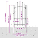 Garden Gate with Lock Woerden Grey 175 x 100 cm Steel 42008900