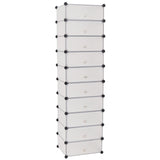 Interlocking Shoe Organiser with 10 Compartments White 244919