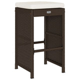 Garden Bar Stools with Cushions 6 pcs Brown Poly Rattan 368691