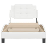Bed Frame without Mattress "Zadar" White 100x200 cm Faux Leather 3208164