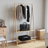 Clothes Rack with Shelves 96x45.5x150.5 cm Bamboo 4008908