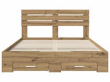 Bed Frame with Drawer with Headboard Manual Engineered Wood 3411666